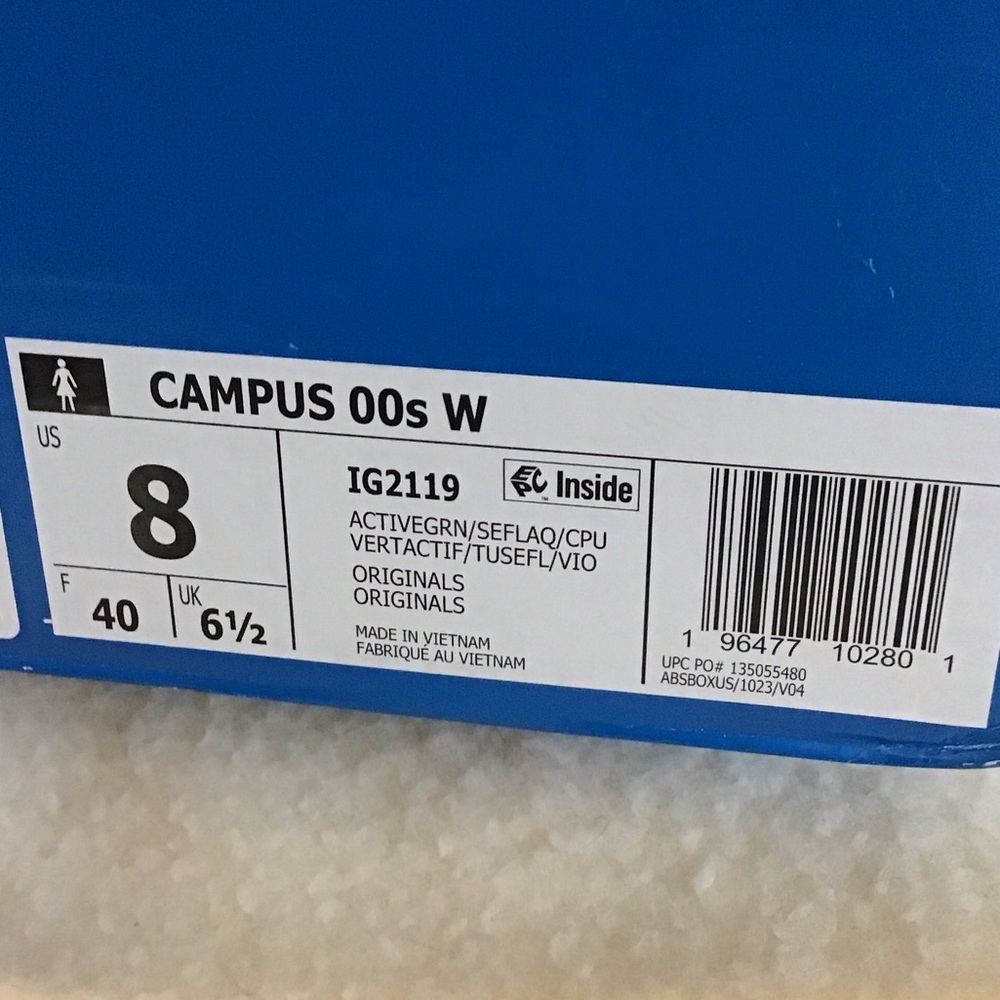 ADIDAS NIB Womens 8 Wide Campus 00’s women’s green suede sneakers - Picture 11 of 12